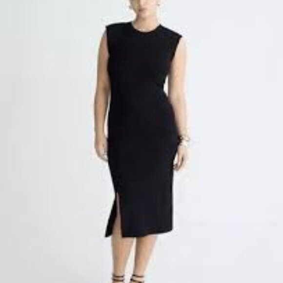 J Crew Black Sleeveless Midi Sweater-Dress in Stretch Viscose Blend Size XXL - Picture 1 of 11